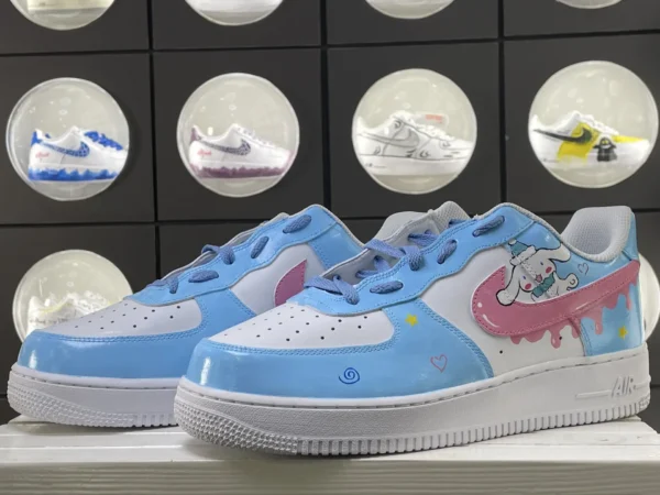 Sweet Cute Dog Pink Melt Blue White Custom Air Force 1 - Image 5