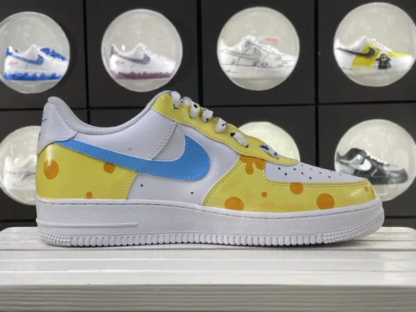 Color Melt Polka Dot Yellow Blue Orange Custom Air Force 1 - Image 3