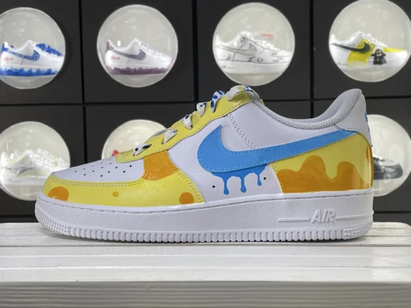 Color Melt Polka Dot Yellow Blue Orange Custom Air Force 1