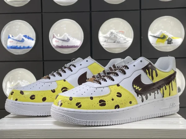 Leopard Chocolate Melt Yellow White Custom Air Force 1 - Image 5