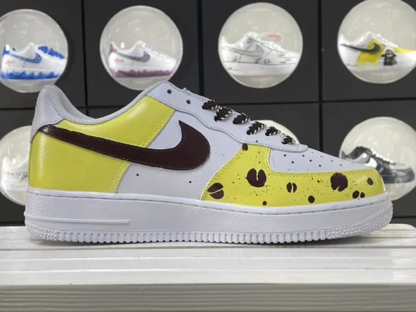 Leopard Chocolate Melt Yellow White Custom Air Force 1 - Image 3