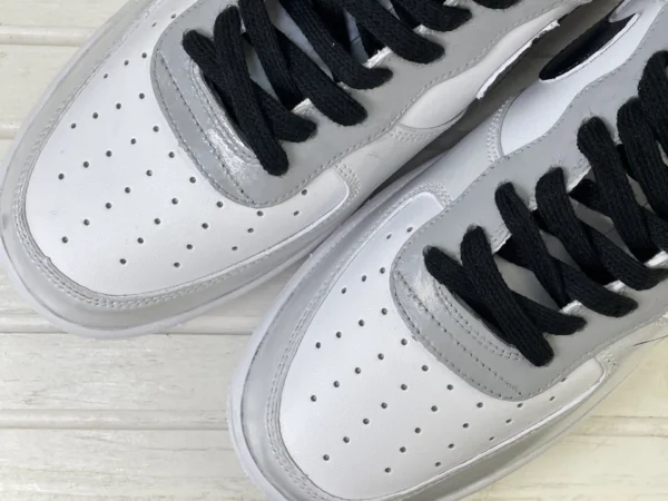 Ink Blossom Chinese Aesthetic Gray & White DIY Custom Air Force 1 - Image 6