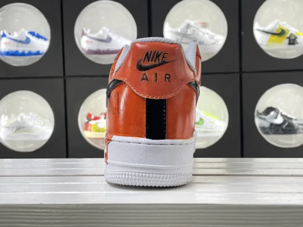 Street Drip Black White Orange Custom Air Force 1 - Image 2