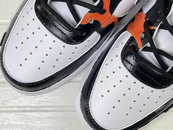Street Drip Black White Orange Custom Air Force 1 - Image 6