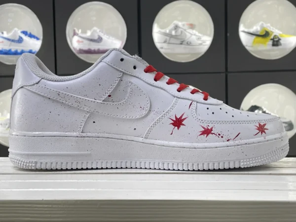 Autumn Maple Leaf Red White Custom Air Force 1 - Image 3