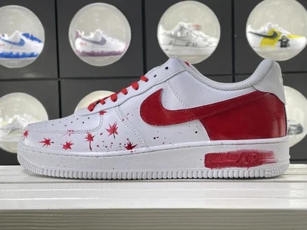 Autumn Maple Leaf Red White Custom Air Force 1