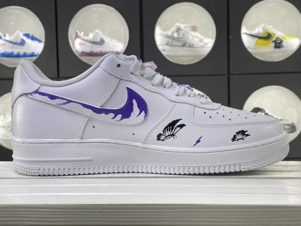 Dreamy Butterfly Purple Black Red Custom Air Force 1 - Image 3