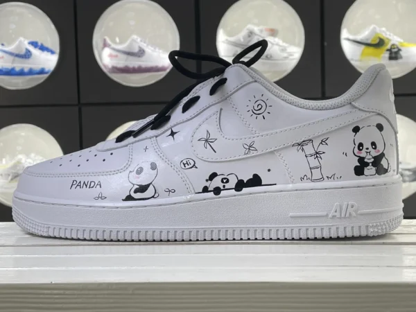 Cute Panda Theme Black White Custom Air Force 1