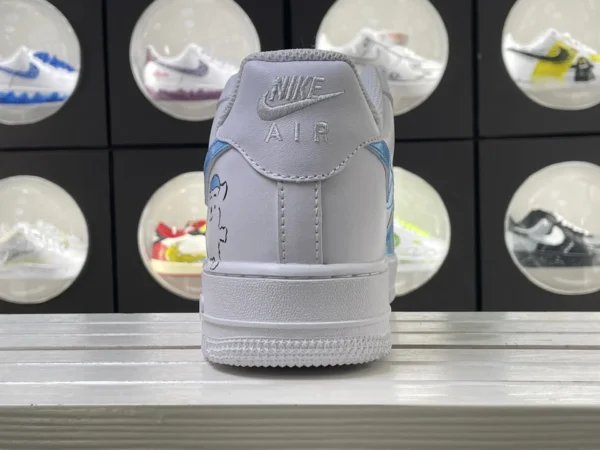 Teddy Bear Polka Dot Blue White Custom Air Force 1 - Image 2