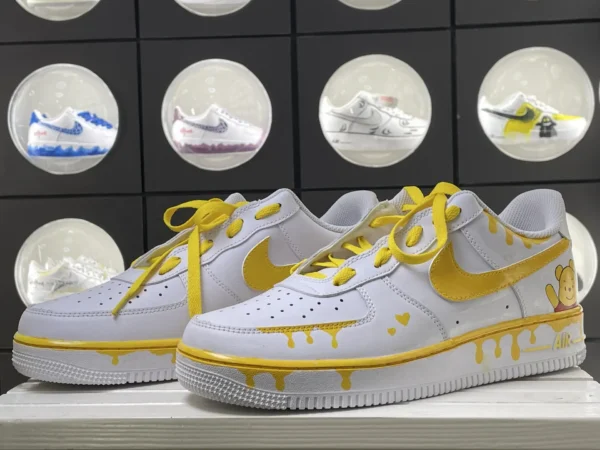 Vibrant Yellow Drip Edge White Custom Air Force 1 - Image 5