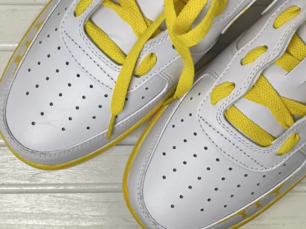 Vibrant Yellow Drip Edge White Custom Air Force 1 - Image 6