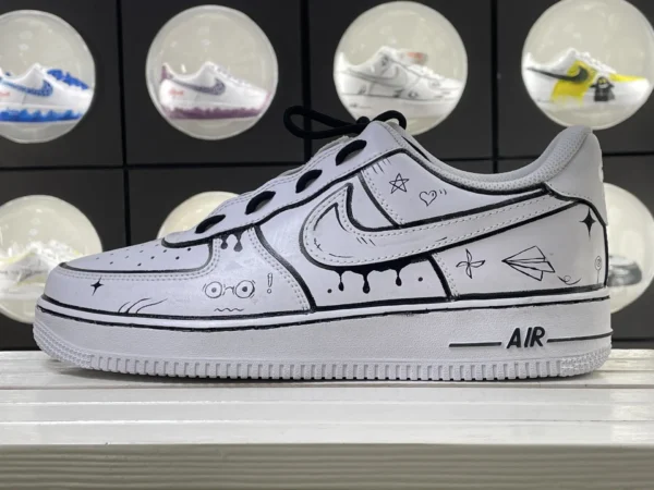 Street Art Graffiti Black White Custom Air Force 1