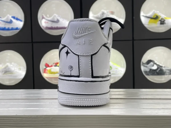 Street Art Graffiti Black White Custom Air Force 1 - Image 2