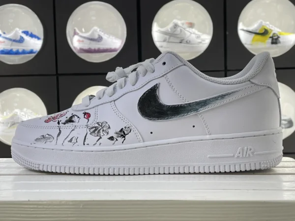 Oriental Ink Lotus Flower White Custom Air Force 1