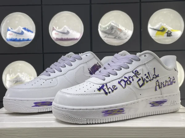 Shadow Flame Annie Inspired Purple Graffiti DIY Custom Air Force 1 - Image 5