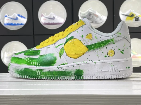 Summer Zest Lemon & Green Splatter Custom Air Force 1