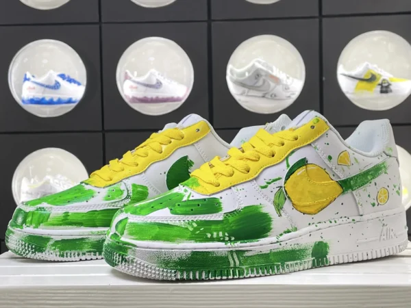 Summer Zest Lemon & Green Splatter Custom Air Force 1 - Image 5