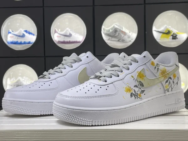 Ink Chrysanthemum New Chinese Aesthetic Floral Custom Air Force 1 - Image 5