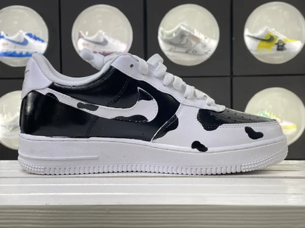 Classic Moo Black & White Cow Pattern Custom Air Force 1 - Image 3