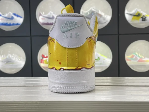 Molten Art Flow Yellow Blue Orange Paint Effect Custom Air Force 1 - Image 2