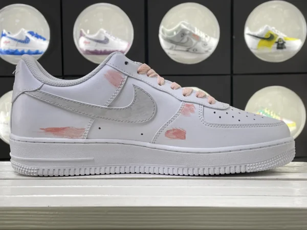 Piggy Love Tale Pink Cartoon Pig & Heart Art Custom Air Force 1 - Image 3