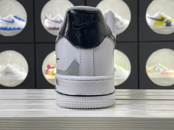 Street Tear Ink Black Splatter & Tear Art Custom Air Force 1 - Image 2