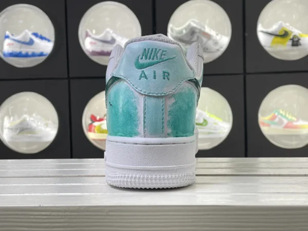 Spring Breeze Bird Green Blue Gradient Dye Bird Art Custom Air Force 1 - Image 2