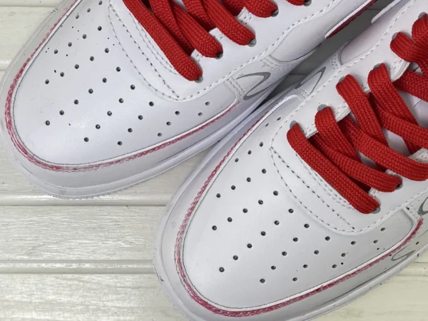 Crimson Moon Bird Chinese Ink Style Art Red Laces Custom Air Force 1 - Image 6