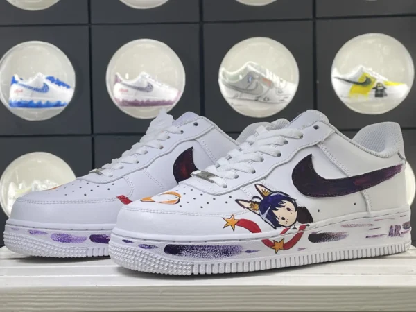 Cosmic Dream Girl Anime Girl Purple Splatter Art Custom Air Force 1 - Image 5