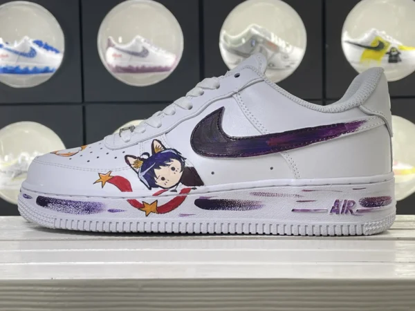 Cosmic Dream Girl Anime Girl Purple Splatter Art Custom Air Force 1