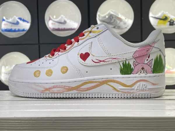 Lucky Koi Charm Goldfish & Coin Art Red Laces Custom Air Force 1