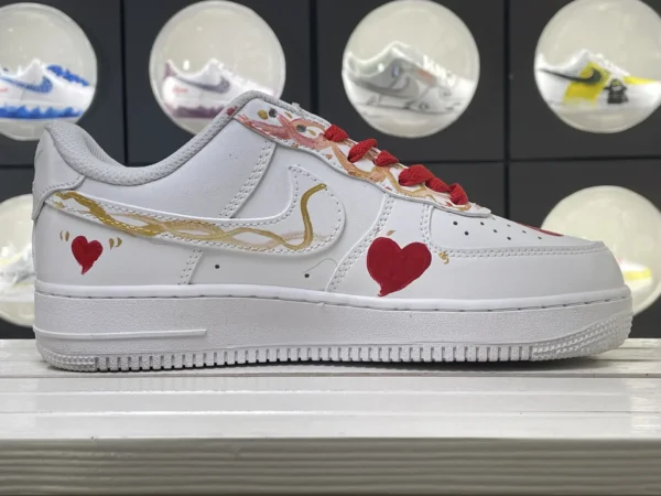 Lucky Koi Charm Goldfish & Coin Art Red Laces Custom Air Force 1 - Image 3