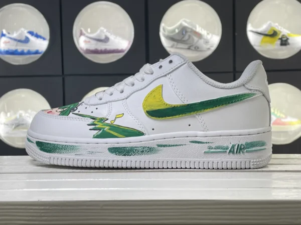 Melody Stream Anime Green Hair Girl Music Note Splatter Custom Air Force 1