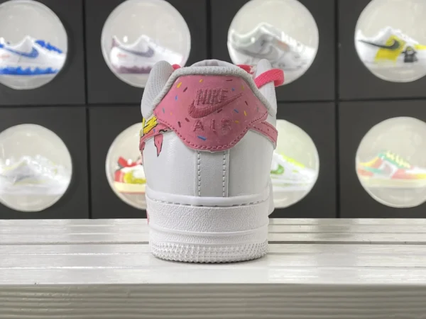 Donut Melt Toon Rose Red Laces Donut Cartoon Art Custom Air Force 1 - Image 2