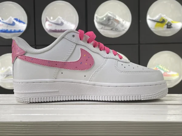 Donut Melt Toon Rose Red Laces Donut Cartoon Art Custom Air Force 1 - Image 3