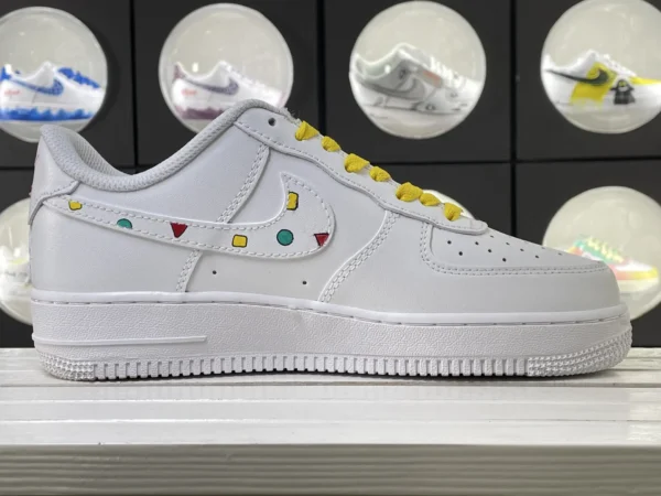 Geo Toon Joy Yellow Laces Cartoon Geometric Art Custom Air Force 1 - Image 3