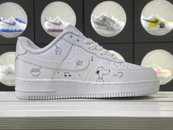 Snoopy Beats Fun Snoopy Music Notes Sunglasses Art Custom Air Force 1 - Image 3