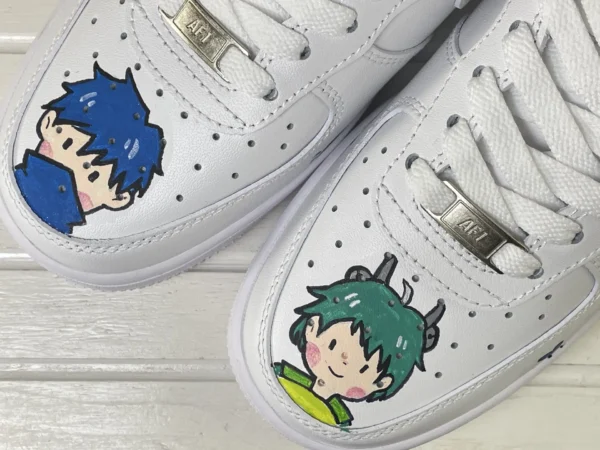 Whale Tale Anime Green Hair Character Whale Flower Art Custom Air Force 1 - Image 6