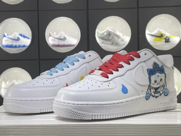 Ancient Cute Clash Mismatched Laces Antique Cartoon Art Custom Air Force 1 - Image 5