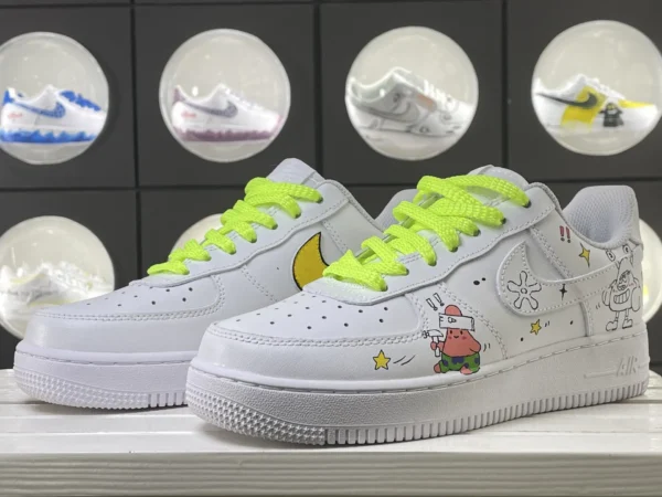 Patrick Star Pop Fluorescent Green Patrick Star Art Custom Air Force 1 - Image 5