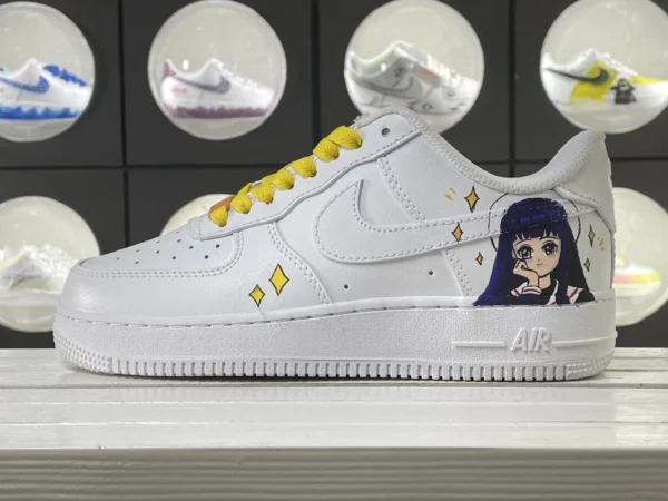 Diamond Dream Girl Yellow Laces Anime Girl Art Custom Air Force 1