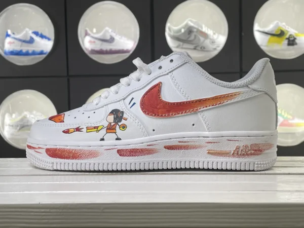 Rocket Blast Teen Red Rocket Launch Burn Art Custom Air Force 1
