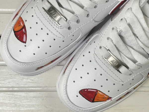 Rocket Blast Teen Red Rocket Launch Burn Art Custom Air Force 1 - Image 6