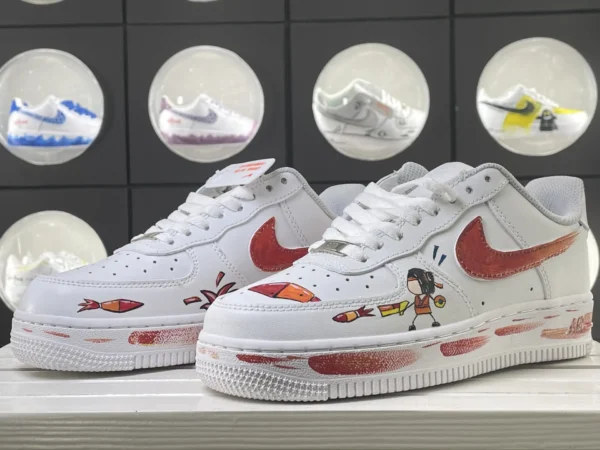 Rocket Blast Teen Red Rocket Launch Burn Art Custom Air Force 1 - Image 5