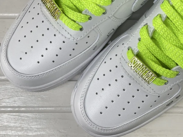 Girly Garden Glow Fluorescent Green Floral Heart Girl Art Custom Air Force 1 - Image 6