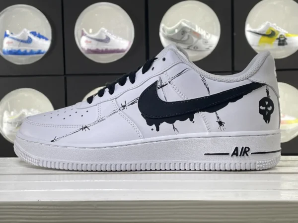 Street Wire Splash Black Splatter Hook Wire Graffiti Custom Air Force 1