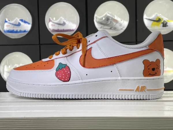 Strawberry Bear Sweet Orange Strawberry Bear Art Custom Air Force 1